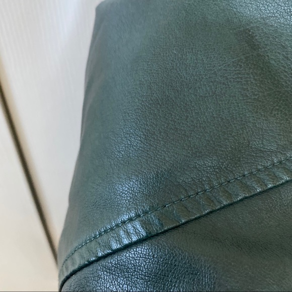 Teal tailored leather jacket - Picture 2 of 4